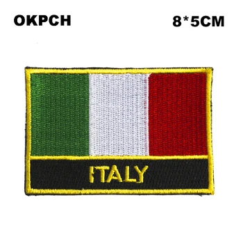 Taliansko Vlajky patcheswork tkaniny, výšivky patch Záplaty, iorn škvrny na oblečení kvet PT0206-R