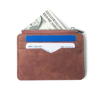 Umelé PU Multi-karta Kreditná karta Kryt Zipsu Matné ID Držiteľa Karty Retro Univerzálne Slim Mince Kabelku Karty Taška Hot Predaj