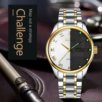 Muži a Ženy quartz hodinky vodotesné s volfrámové ocele watchband dvojité kalendár svetelné módy hodiny