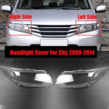 Pre Honda City 2009-Auto Svetlometov Kryt vedúci svetlo lampy Transparentné Tienidlo Shell Objektív Sklo