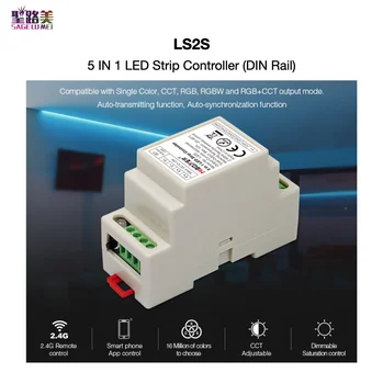 LS2S 5 V 1 LED Pásy Regulátor (DIN) Super Kompatibilita 2.4 GHz RF Diaľkového / Smartphone APP Control MiBOXER Mi Svetla