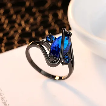 Sapphire &ametyst &ružový kryštál Prstene pre ženy femme nepravidelný módne anillos mujer drahokam šperky, doplnky strany darček