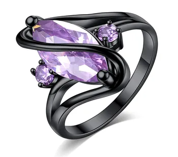 Sapphire &ametyst &ružový kryštál Prstene pre ženy femme nepravidelný módne anillos mujer drahokam šperky, doplnky strany darček