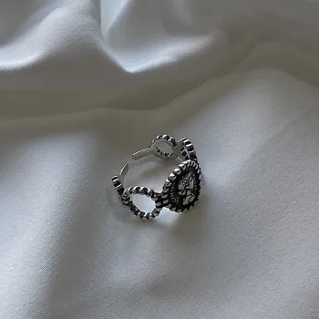 Oxidované Francúzske Retro Obrázok 925 Sterling Silver Ring Žena Barokový Menšiny Dizajn Elegantný Ukazovák Krúžok