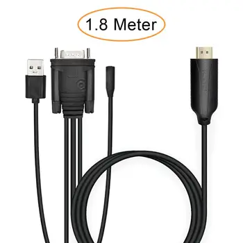 HDMI Konvertor VGA Kábel S 3,5 mm Jack Audio Výstup USB Kábel Audio Video Adaptér 6 ft/1.8 M 1080P pomer Mužov a Muž Pre PC, Notebook
