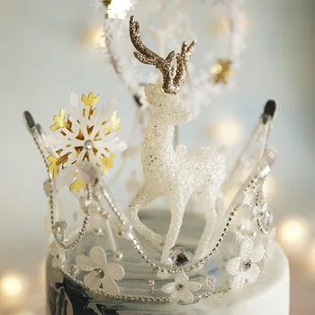 Elk Tortu Vňaťou Vianočný Sob Cupcake Dekorácie Pečenie Dezert Sweety Top Vlajka Vianoce, Narodeniny Nový Rok Ozdobou Dodávky