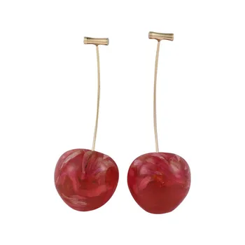 Nové Japonsko Transparentná Červená Fialová Cherry Lopta Drop Náušnice pre Ženy 2020 kórejský Sladké Sušené Kvety Dlhé Náušnice, Šperky, Darčeky