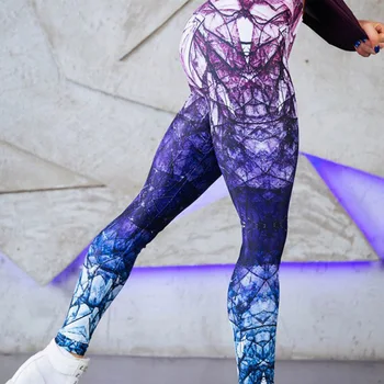 Móda Gradient Digitálna Tlač Legíny Ženy Sexy Vysoký Pás Športových Leginy Fitness Leggins Elastické Slim Cvičenie Nohavice C47