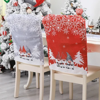 1pc Vianočné Stoličky Kryt Veľké Elastické Sedadiel Poťahy Vianoce Úsek Vysokej Späť Poťahy Pre 2021 Nový Rok Banquet Strany