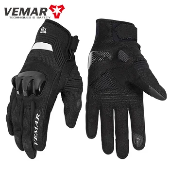 Guanti da moto con marchio VEMAR Logo riflettente v maglia estiva guanti da moto 3D proteggi Off Road Racing guanti da equitazi