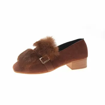 Retro watreproof kožené dámske shoesfemale dom topánky ženy zime mimo bežné topánky plyšové topánky teplo domova U 14-64