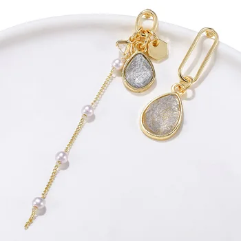 Kórejský Pearl Náušnice Crystal Asymetrie Dlhý Strapec Náušnice Pre Ženy Módne Šperky 2020 Oorbellen Brincos Aretes De Mujer