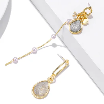 Kórejský Pearl Náušnice Crystal Asymetrie Dlhý Strapec Náušnice Pre Ženy Módne Šperky 2020 Oorbellen Brincos Aretes De Mujer