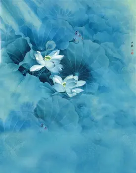 Čínska Maľba Lotus Fotografie Pozadia Fotografie Rekvizity Studio Pozadí 5x7ft