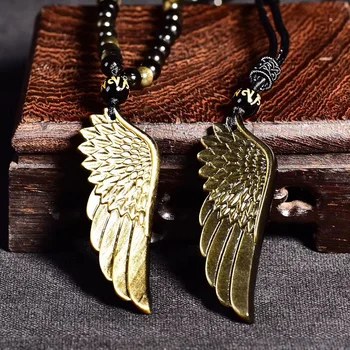 Prírodné Rainbow Oko Obsidian Zlatý Obsidián Anjel Krídla Prívesok Mužov a Žien Anjel Krídla Náhrdelník Ornament Šperky