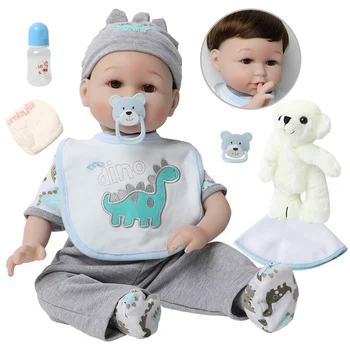 56 cm Realisticky Bebe Reborn Chlapec Bábika Batoľa 22 Palcový Realistické Mäkké Silikónové Módne Baby Doll s Medveď Hračky Dievča Vianočné Darčeky