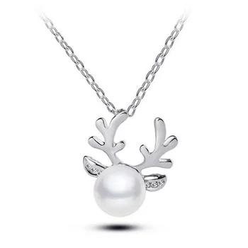 2020 Nádherné Parohy Simulované crystal Perlový Náhrdelník Alebo Náušnice Vianočné Náhrdelník šperky Najnovšie Svadobné Šperky