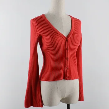 2018 jeseň oblečenie nový sveter tvaru, dlhý rukáv, krátke rukáv pletený sveter horn malé zobraziť tenkú vrstvu s pletený sveter