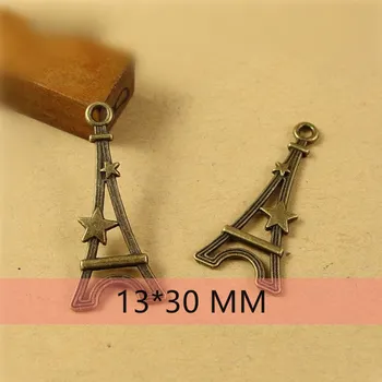 Vintage Eiffelova Veža tvar Prívesky zliatiny náramok diy Charms antické Striebro bronz star Šperky, takže Príslušenstvo 100ks 9261A