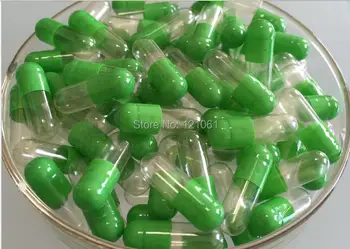 0# 2,000 ks!Zelená-Jasné farebné prázdne kapsule veľkosť 0,pevný želatína prázdne kapsule veľkosť 0(spojené alebo oddelené kapsule)