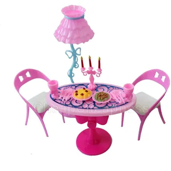 1 nastavte Vintage Stôl Stoličky Pre Bábiky Nábytku, Jedálenské Súpravy, Hračky Pre dievča, Kreatívny darček Pre Dievča, Dieťa Pre Ružová