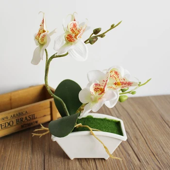 Umelé Motýľ Orchidea Simulácia Kvet Set s Reálnymi Dotyk listy Umelé Rastliny Celkovo Kvetinový Svadobné Domova