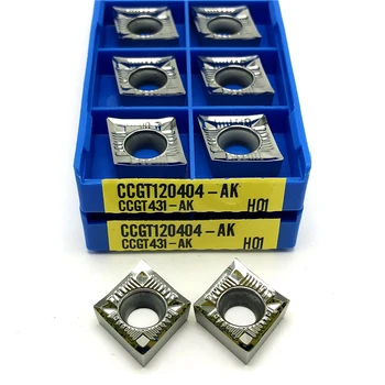 CCGT120402 CCGT120404 CCGT120408 AK H01 Vonkajšie sústruženie nástroj rezný nástroj CNC karbidu vložky sústruženie vložiť hliníkové nástroj