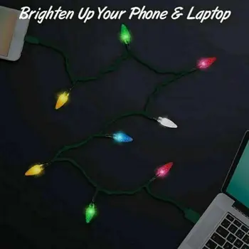 1PC LED Android Telefónu Nabíjací Kábel Veselé Vianočné LED Osvetlenie Kábel USB Svetelný Kábel 2020 Nabíjačku A5X8