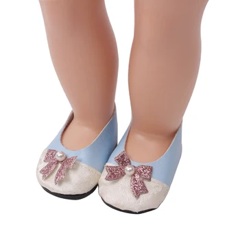 18-palcové Dievčatá bábiky obuv Módne shell obuv PU Americký novorodenca topánky Detské hračky fit 43 cm bábiky baby s215