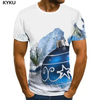 3d Tričko Vianočné T-shirt Mužov Nový Rok Zábavné tričká Biele Tričko Vytlačené Strany Anime Oblečenie Pánske Oblečenie Hip hop