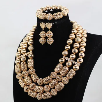Svadobné šperky sady pre nevesty afriky šperky súbor korálky svadobné ženy zlato afriky bižutérie nastaviť JB099