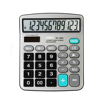 Duálne Napájanie Širokouhlý Office Desktop Kalkulačka Finančné Počítač Striebro Calculadora Kancelárske Školské Potreby Darček Caneta