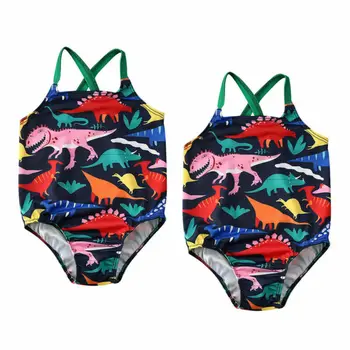 2020 Letné Hot Predaj Baby girl dieťa dieťa farebný dinosaurus vytlačené jednodielne plavky, bikiny vyhovovali kúpanie plážové oblečenie