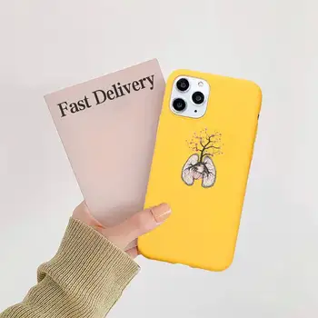 Art fashion estetické Veľký Kvet umenie Telefón Prípade Candy Farby Žltá pre iPhone 11 12 pro XS MAX 8 7 6 6 Plus X 5S SE 2020 XR