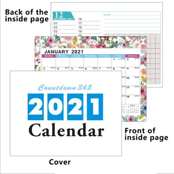 2021 Anglický Stolový Kalendár Kvet Hranice Cievka Kalendáre Plán Tvorivé Stôl Tabuľka Plánovač Ročný Program Organizátor