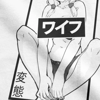 Sexy Waifu T Shirt Pre Mužov Bavlnené Tričká Posádky Krku Kawaii Dievča Anime Dospelých Japonsko Otaku Tričká Krátky Rukáv Topy Plus Veľkosť