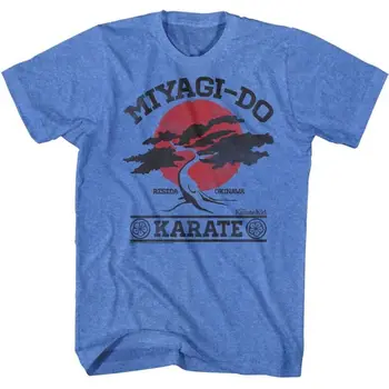 Karate Kid Vyblednuté Bonsai Miyagi-Urobiť pánske Tričko Reseda Okinawa v Japonsku Cobra Kai