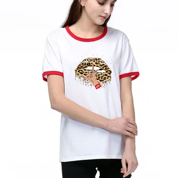 2020 Hot Harajuku Lesklé Leopard Pery Grafické Tričko Ženy Cartoon T-shirt Módne Tričko Ullzang Top Čaj Ženský Ropa Mujer Topy