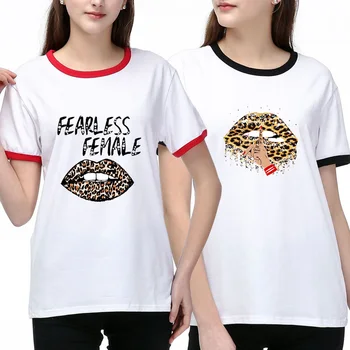 2020 Hot Harajuku Lesklé Leopard Pery Grafické Tričko Ženy Cartoon T-shirt Módne Tričko Ullzang Top Čaj Ženský Ropa Mujer Topy