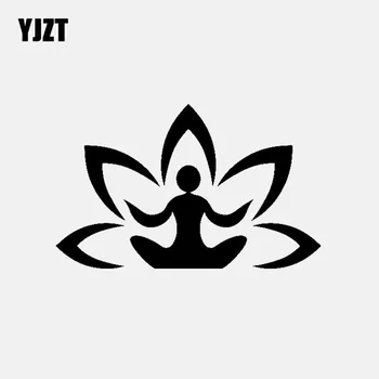 YJZT 14.6 CM*9.2 CM Jogy Meditácie Buddha Budhizmus Vinyl Odtlačkový Auto Samolepky Čierna/Strieborná C3-1517