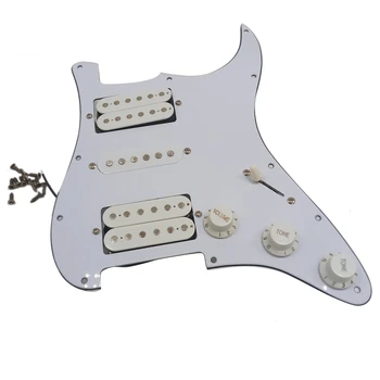 Elektrická Gitara Pickguard Snímače Naložené Prewired Poškriabaniu Dosky Montáž HSH Biela pre Humbuckers Gitara