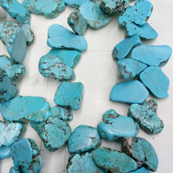 Nadsázka Turquoises Schistose Korálky pre Šperky Výrobu teplých Predaj Nepravidelný Modrá Prírodného Kameňa Korálky Stabilizované Turquoises Korálky