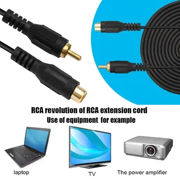 M/F Audio Kompozitné Predlžovací Kábel Profesionálne a Praktické RCA Male RCA Samica Black 1,8 m/4,5 m/7.6 m Multimediálne ONLENY