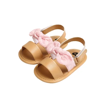 Letné Novorodenca Deti Dievča Mu topánky Letné Bežné Roztomilý Bowknot Anti-Slip Mäkké Jediným Sandále
