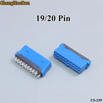 ChengHaoRan 1pcs USB 20 PIN modrá male USB konektor drôtu typ samica rozhrania počítača DIP typ zástrčky a zásuvky