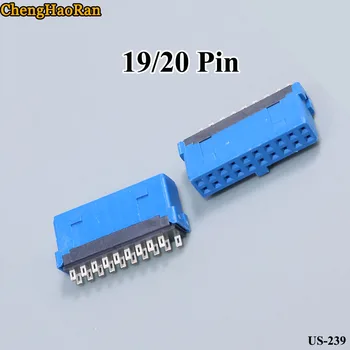 ChengHaoRan 1pcs USB 20 PIN modrá male USB konektor drôtu typ samica rozhrania počítača DIP typ zástrčky a zásuvky
