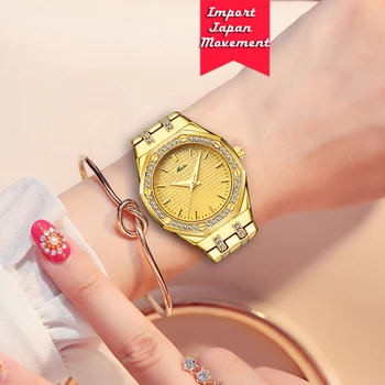 MISSFOX dámskej Módy Luxusné Hodinky Ženy Klasické Analógové Diamantové Šperky Nepremokavé Dámske Náramkové hodinky Quartz 2717