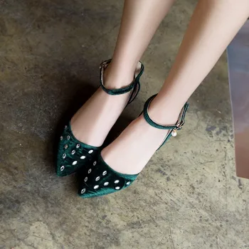 Veľká Veľkosť vysoké podpätky sandále dámske topánky žena letné dámske Zapol Semiš Sandále s hrúbkou podpätky