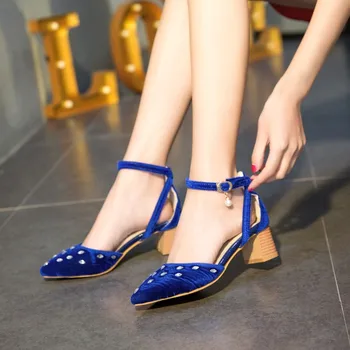 Veľká Veľkosť vysoké podpätky sandále dámske topánky žena letné dámske Zapol Semiš Sandále s hrúbkou podpätky
