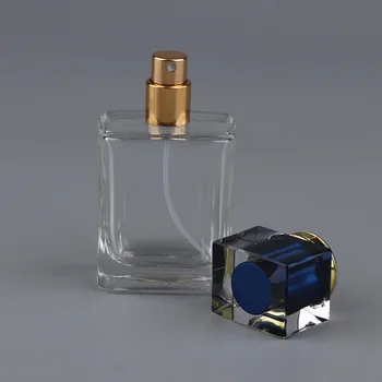 50ML Sklo Naplniteľné Parfum Fľašu, Námestie Prenosné Rozprašovač Prázdna Fľaša s Rozprašovačom Aplikátor Pre Cestovné - 5 Druhov Voliteľné